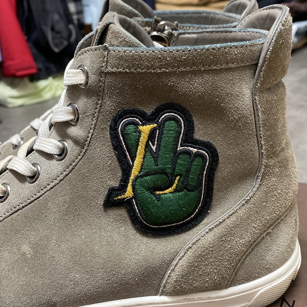 Authentic Louis Vuitton Hightop Suede Sneakers (BoyScout Collection) - Picture 2 of 8